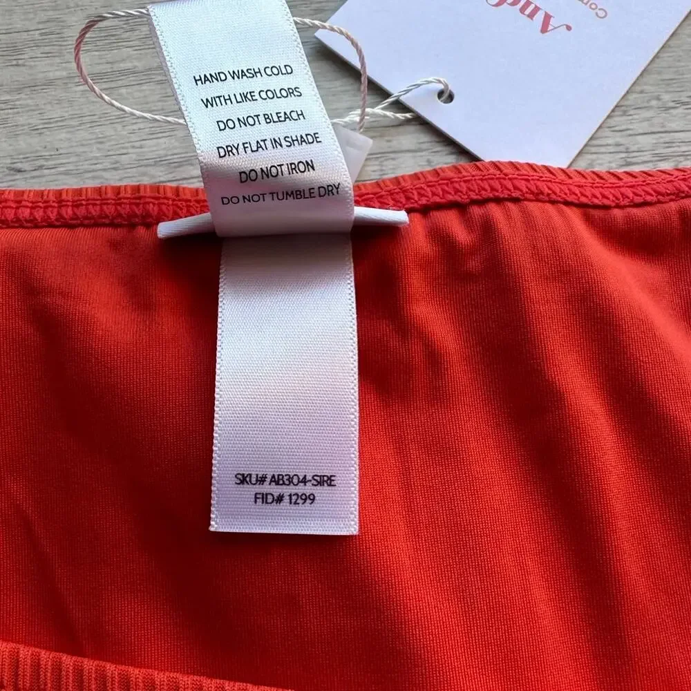 andie swim bikini rib bottom orange sire women large